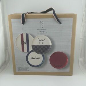 Ellen DeGeneres Royal Doulton London Plates Set Love Kindness Smile Joy New